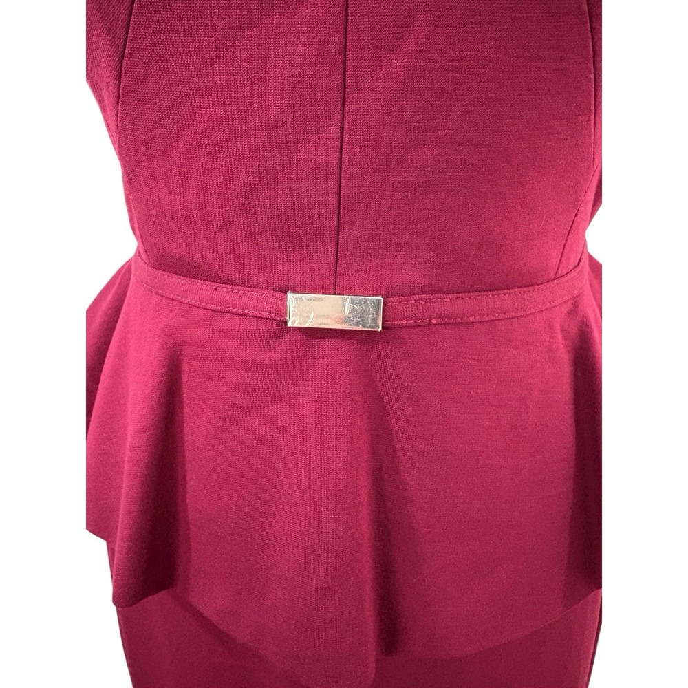 NWT Ann‎ Taylor Dress Peplum Burgundy Sz 2P Office Career  Professional Wiggle - Picture 5 of 10